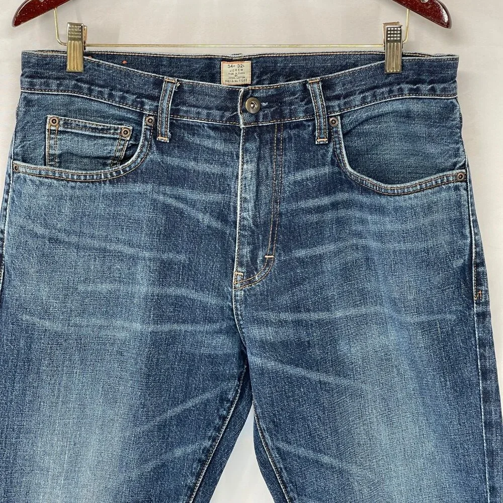 J.Crew Vintage Bootcut Denim Blue Jeans Men's 34x32 Wash 100% Cotton